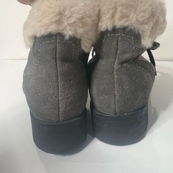 Earth Origins Rada Gray Ankle Winter Foots Fur Trim Top Size 10 - Picture 2 of 7